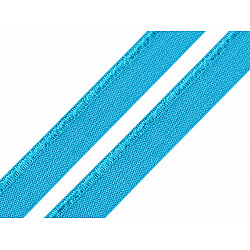 Elastisch mit Paspoal, Breite 11 mm (Karte 25 m) - blau azurblau