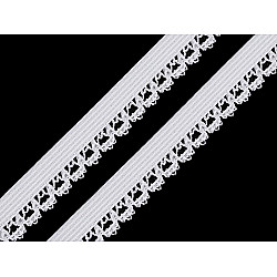 Elastische dekorative Schnürung, 15 mm breit (Rolle 20 m) - Weiß