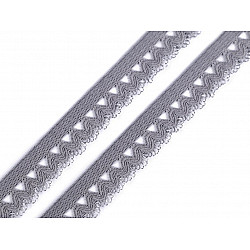 Dekoratives elastisches, 15 mm breit (25 m karte) - graue taube