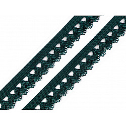 Elastische dekorative, 15 mm breit (25 m karte) - dunkelgrün