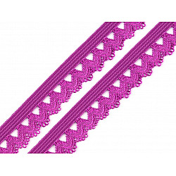 Dekoratives Elastisches, 15 mm breit (25 m Karten) - Fuchsia visiniu