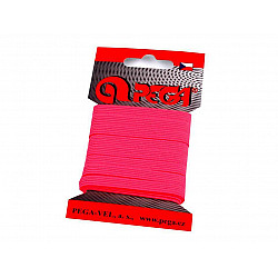 Elastic Lat Einfach, Breite 7 mm (Karte 5 m) - Pink - Neon