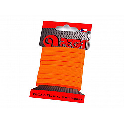 Elastic Lat Einfach, Breite 7 mm (Karte 5 m) - Orange - Neon