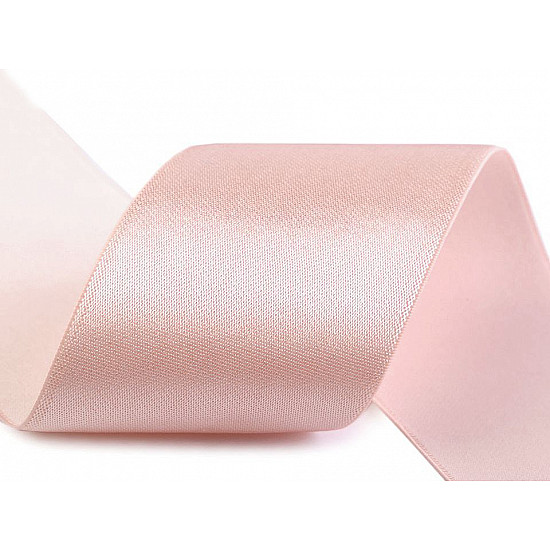 Satiniertes elastisches Zähler, 50 mm breit - rosa pink