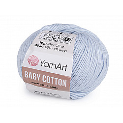 Strickgarn Baby Cotton 50 g - Eisblau