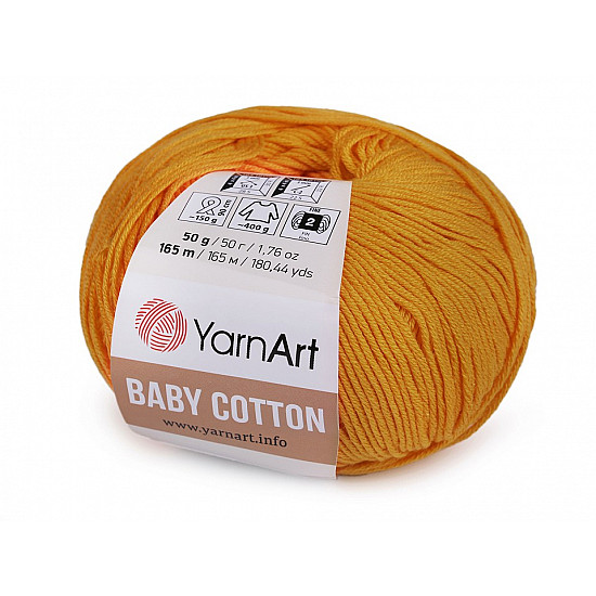 Strickgarn Baby Cotton 50 g - Senf-braun