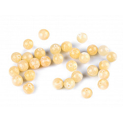 Mineral Perlen Jadeit gelb Ø6 mm (Packung 16 Stück)
