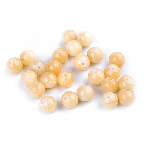 Mineral Perlen Jadeit gelb Ø8 mm (Packung 15 Stück)