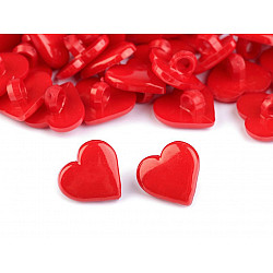 Kinderknöpfe Größe 24" Herz, rote Erdbeere, 10 Stück