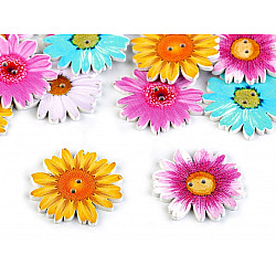 Holzknopf dekorativ Blume, Farbenmix, 25 Stück