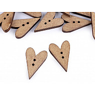 Holzknöpfe dekorativ Herzen, natürlich, 10 Stück