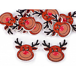 Holzknopf dekorativ - Weihnachten, braun, 10 Stück