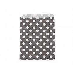 Papiertüte 13x17 cm (Packung 100 Stück) - weiß-schwarz - Punkte