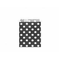 Papiertüte 10x14 cm (Packung 100 Stück) - weiß-schwarz - Punkte