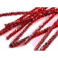 Chenilledraht, Pfeifenreiniger mit Lurex Ø6mm Länge 30 cm, rote Erdbeere, 20 Stück