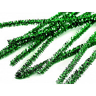 Chenilledraht, Pfeifenreiniger mit Lurex Ø6mm Länge 30 cm, Grasgrün, 20 Stück