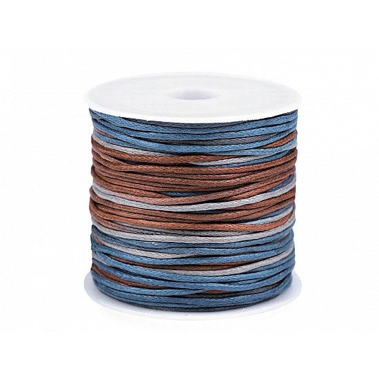 Multicolor-Baumwollkordel, Ø1 mm (Rolle 20 m) - blau - braun