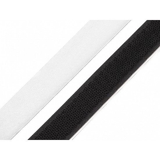 Klettband Haken + Schlaufen selbstklebend geschnitten 20 cm, schwarz, 10 Paar
