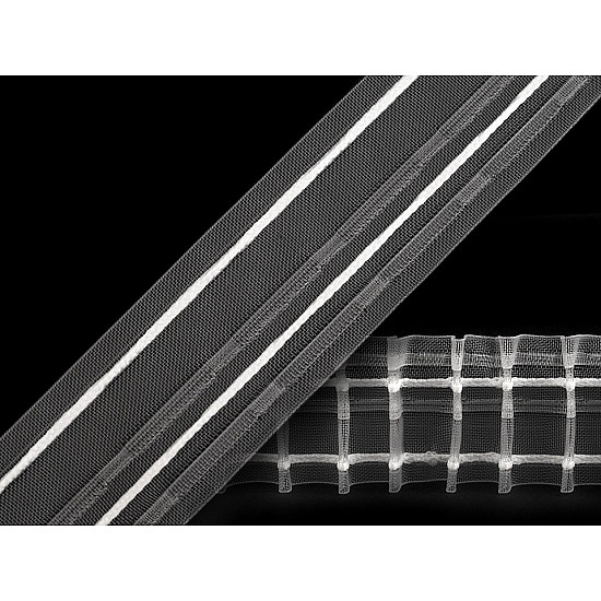Gardinenband Bleistiftfalten Breite 50 mm, Transparent, 50 m