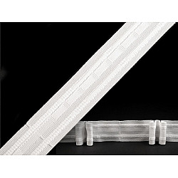 Gardinenband Breite 25 mm gefaltet, weiß, 100 m