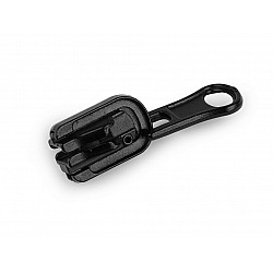 Schieber Zipper zu Kunststoff Reißverschlüssen 5 mm beidseitig umklappbar, schwarz, 10 Stück