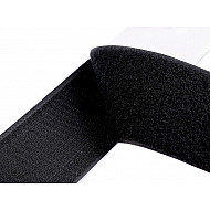 Klettband selbstklebend Haken + Schlaufen Breite 80 mm, schwarz, meterware
