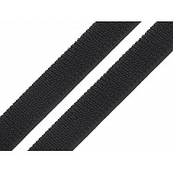 Klettband Breite 20 mm elastisch Plüsch, schwarz