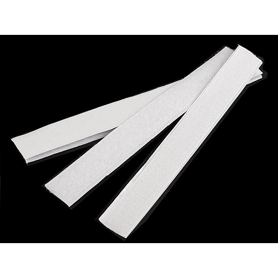 Klettband Haken + Schlaufen selbstklebend geschnitten 20 cm, weiß, 10 Paar