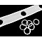 Ösenband für Gardinen mit Kunststoff-Verbindungen 5 Ösen/1m, weiß