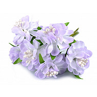 Künstliche Blume auf Draht, lila violett, 6 Stück
