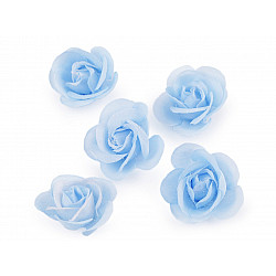Künstliche Blume / Blüte Rose Ø28 mm, hellblau, 5 Stück