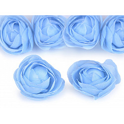 Künstliche Blume Rose Ø35 mm, hellblau, 4 Stück